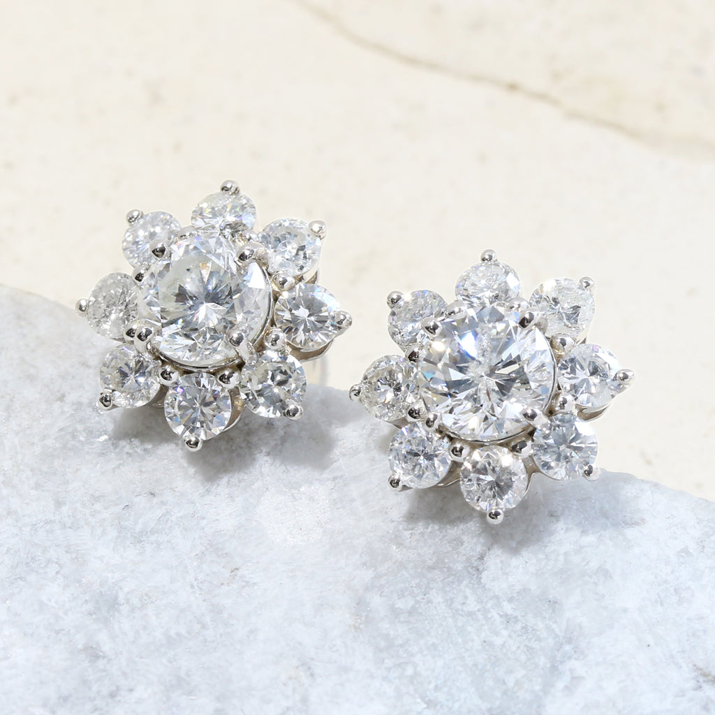 フラワーダイヤモンドピアス PT – JaMais Jewelry