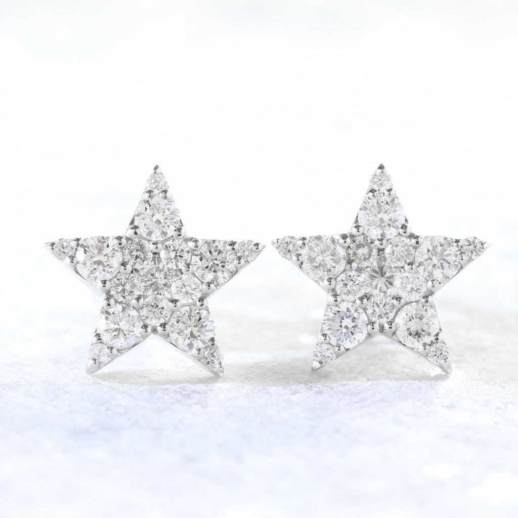 スター ダイヤモンド パヴェピアス PT – JaMais Jewelry