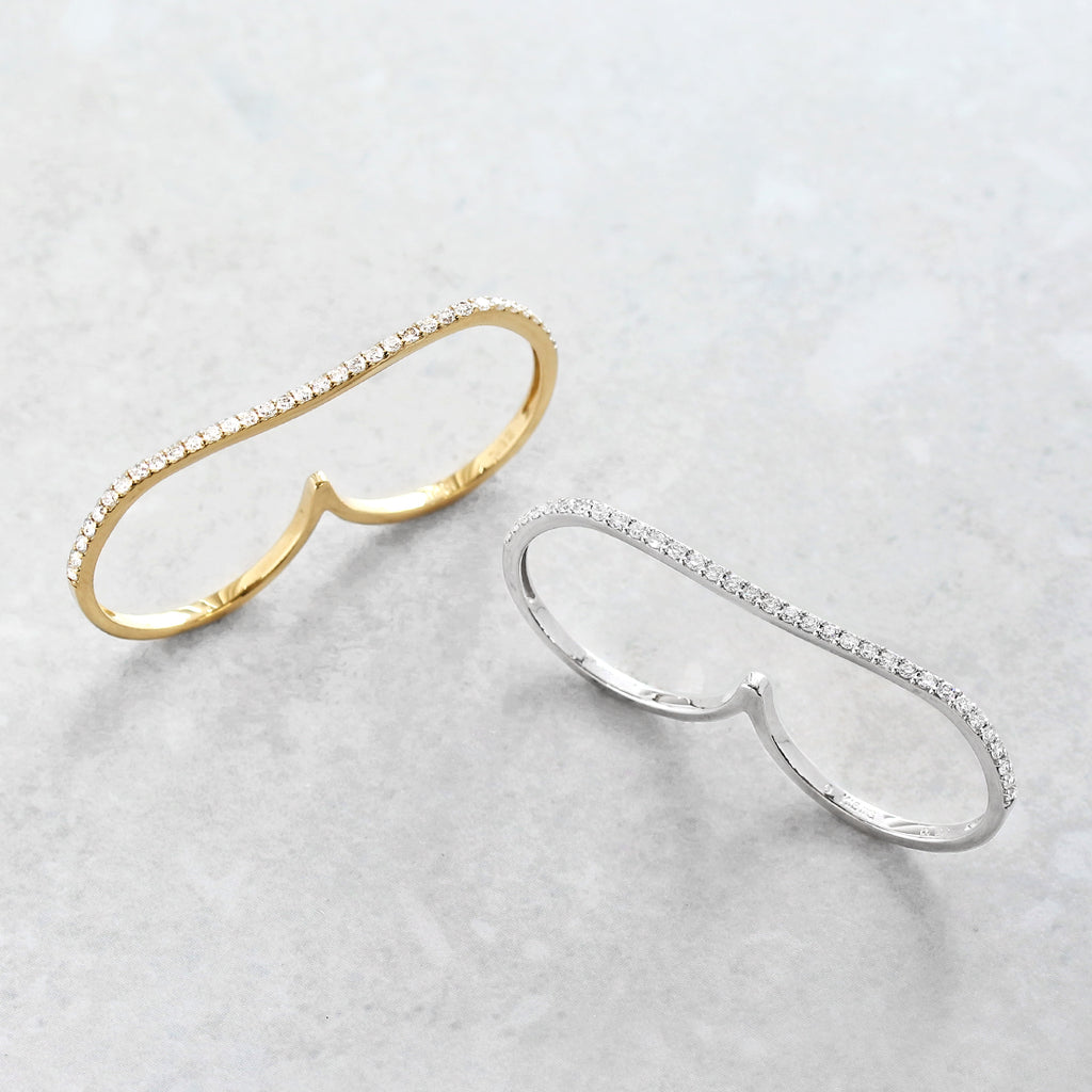 FETE ダブルフィンガーダイヤモンドリング – JaMais Jewelry