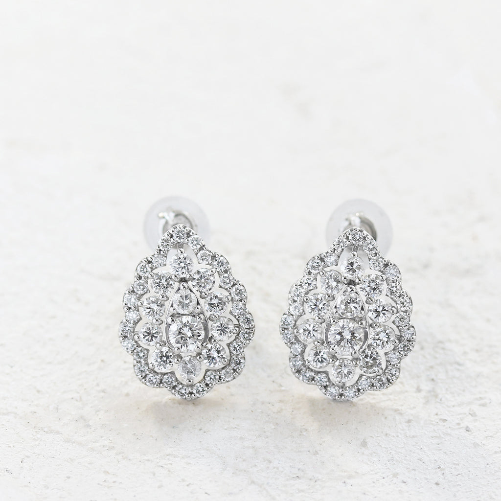 ティアドロップモチーフ ダイヤモンドピアス PT – JaMais Jewelry