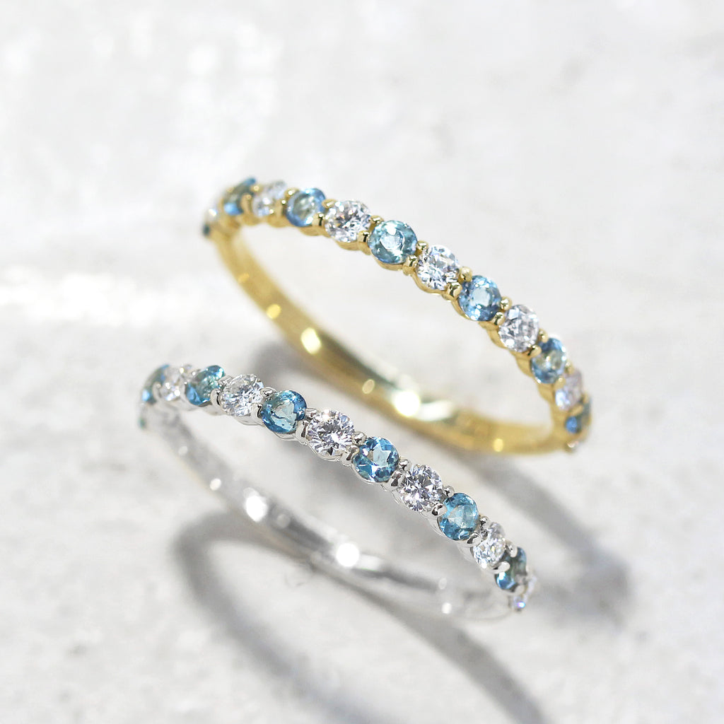 アクアマリン 0.25ct ハーフエタニティリング – JaMais Jewelry