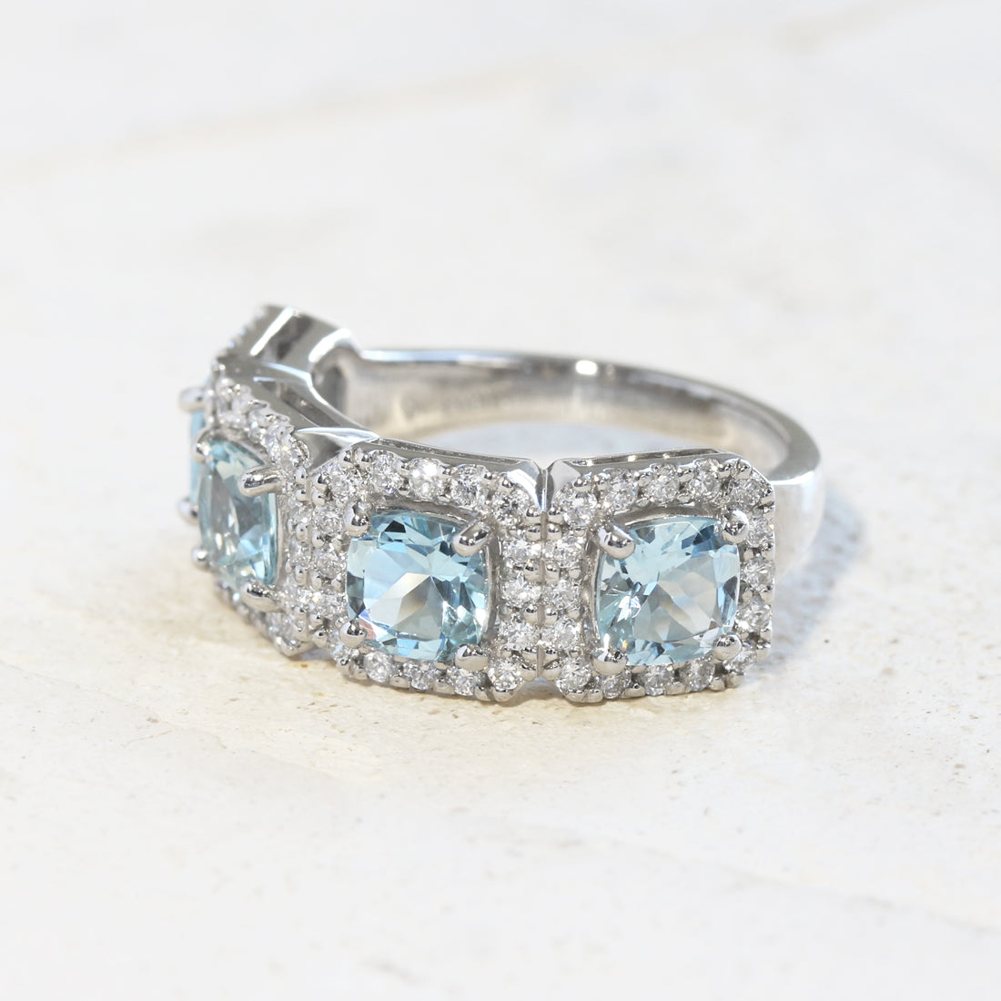 Miroir fille- ミロワール フィーユ - <br>スクエア　アクアマリンリング　PT