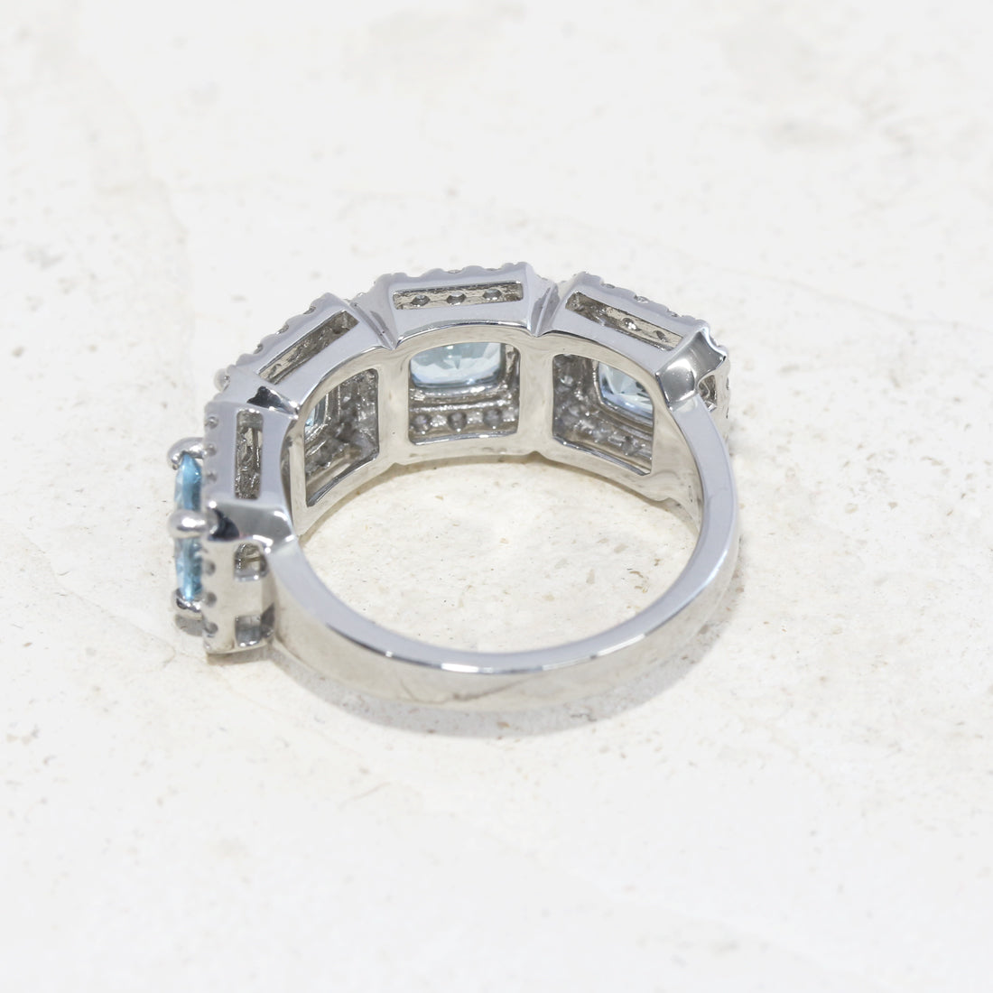 Miroir fille- ミロワール フィーユ - <br>スクエア　アクアマリンリング　PT