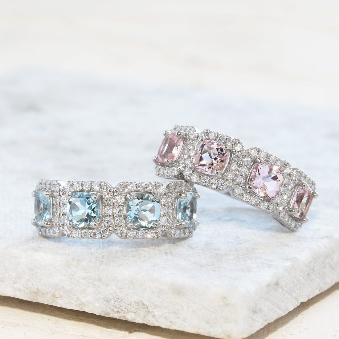 Miroir fille- ミロワール フィーユ - <br>スクエア　アクアマリンリング　PT