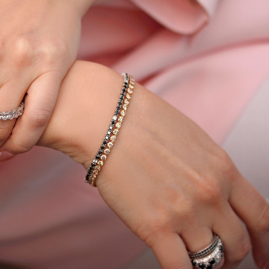 ブラックダイヤモンド テニスブレスレット PT – JaMais Jewelry