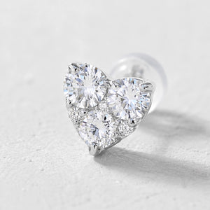 ハートダイヤモンドピアス片耳 ハート ダイヤモンド ピアス(片耳用) PT – JaMais Jewelry