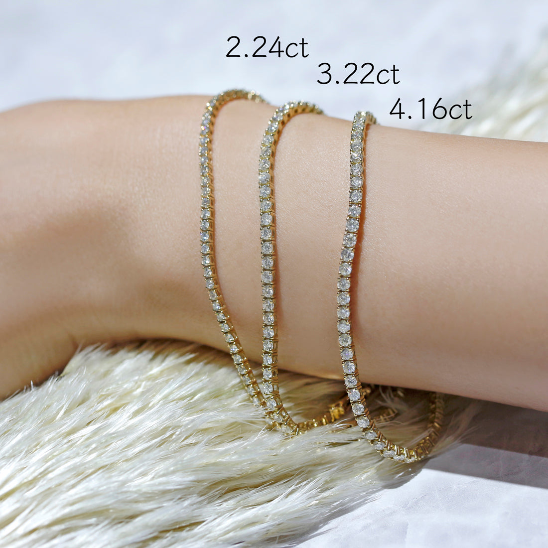 Lumiere -ルミエール- <br>フルダイヤモンド 3.22ct<br>テニスブレスレット YG