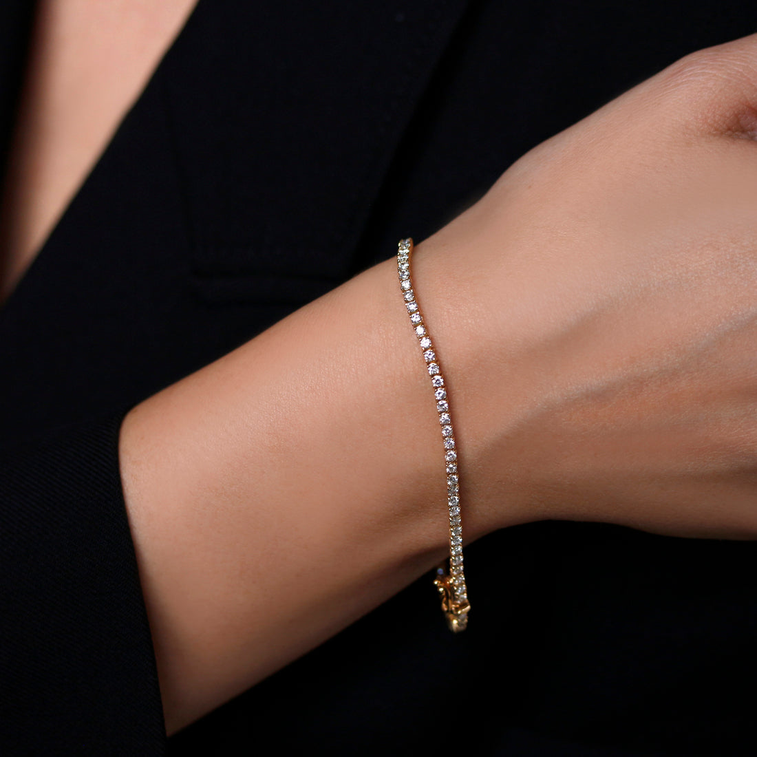 Lumiere -ルミエール- <br>フルダイヤモンド 2.24ct<br>テニスブレスレット YG