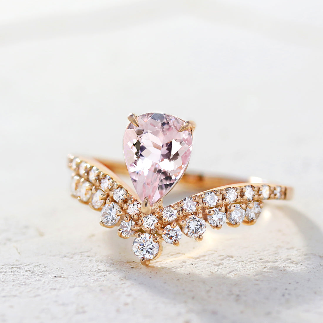 Tiara ‐ティアラ‐ ペアシェイプ モルガナイトリング PG – JaMais Jewelry