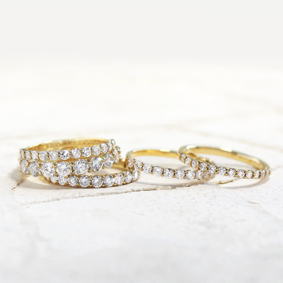 ハーフエタニティ2.0ct<br>ダイヤモンド リング　YG