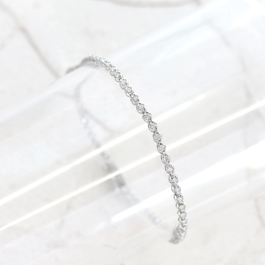 フルダイヤモンド　テニスブレスレット　PT