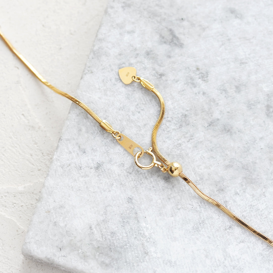 スネークチェーンネックレス K18YG – JaMais Jewelry