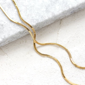 スネークチェーンネックレス K18YG – JaMais Jewelry