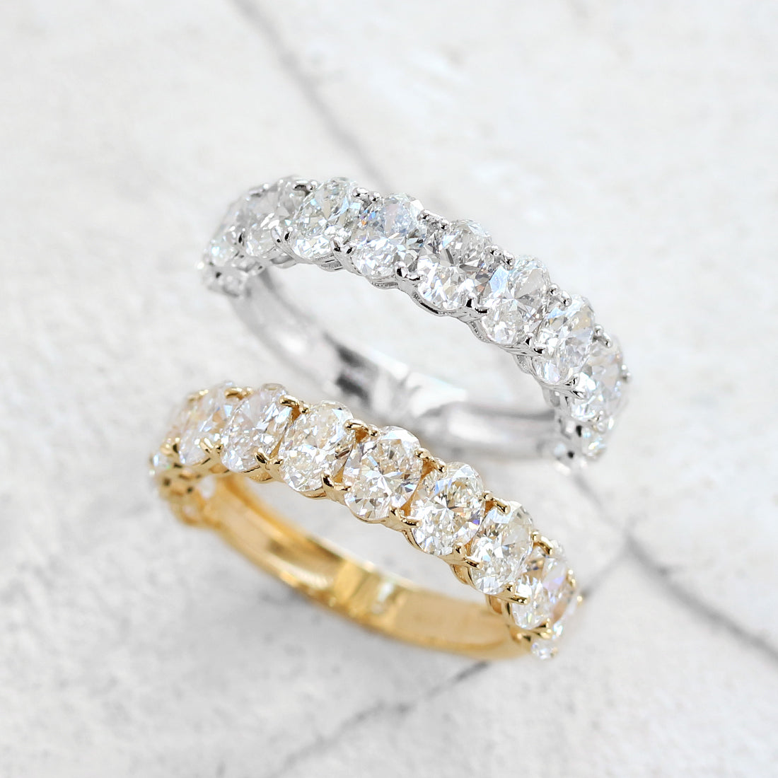 Oeuf - ウフ - <br>オーバルダイヤモンド 11P　ハーフエタニティリング