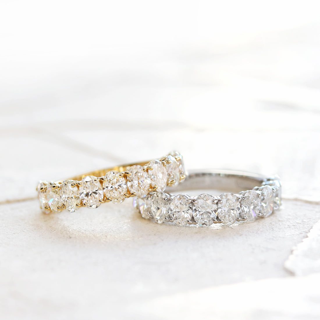 Oeuf - ウフ - <br>オーバルダイヤモンド 11P　ハーフエタニティリング