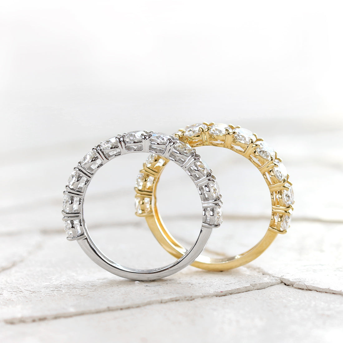 Oeuf - ウフ - <br>オーバルダイヤモンド 11P　ハーフエタニティリング