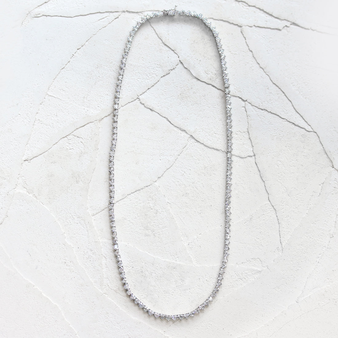 ハートシェイプ　フルダイヤモンドテニスネックレス 　PT