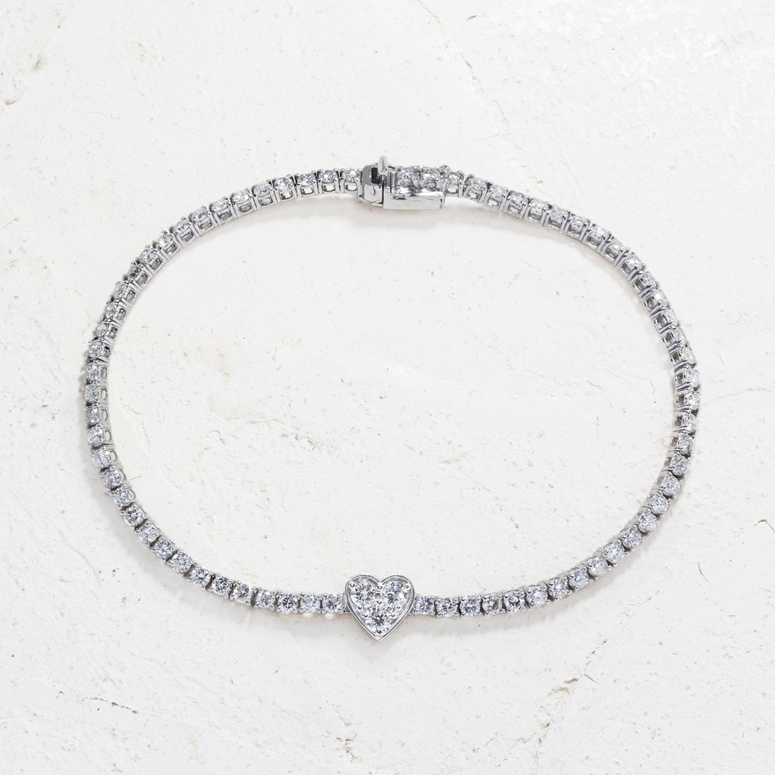  ハートモチーフ ブレスレット ハートモチーフ フルダイヤモンドブレスレット WG – JaMais Jewelry