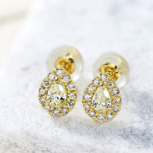 【売り切りお値下げ】✨キラキラダイヤ0.5ct ティアドロップ型ピアスK18WG ティアドロップ ダイヤモンドピアス YG – JaMais Jewelry